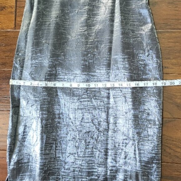Handmade Satin Slip Dress Metallic Silver Boho Grunge Sz 4 - Picture 14 of 16